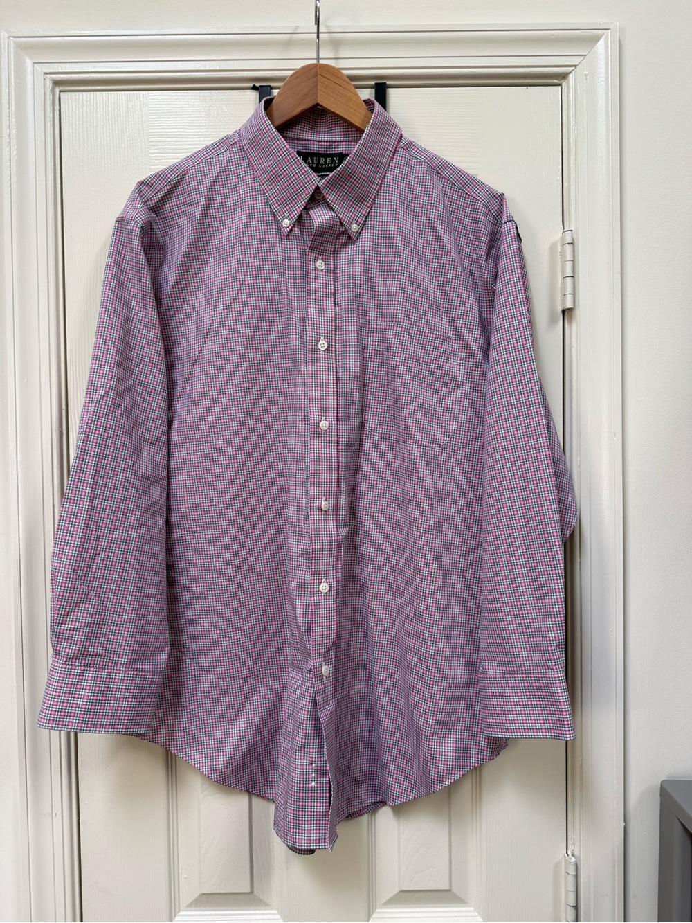 Lauren by Ralph Lauren Mens Long Sleeve Button Down Classic Fit 100% Cotton 17.5